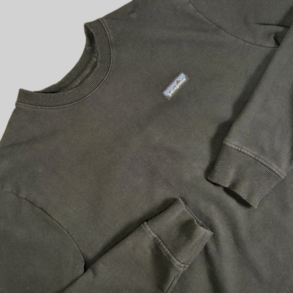 Patagonia Uprisal Crew Sweatshirt P-6 Label Mens S Black Gorpcore Hiking Outdoor
